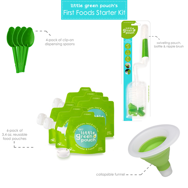 Little Green Pouch First Foods Starter Kit - BACKORDERED